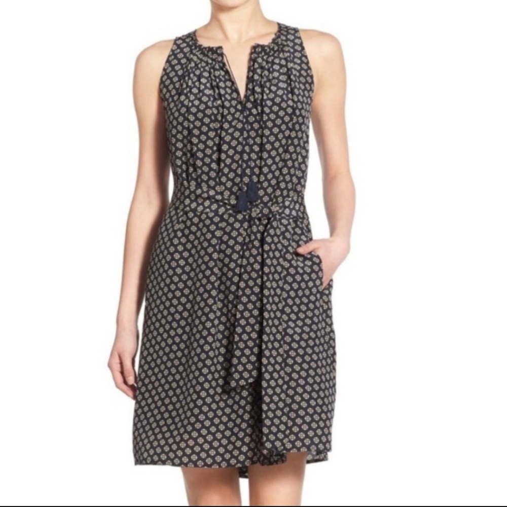 Madewell Women's Navy Sleeveless Silk Dress Size XS